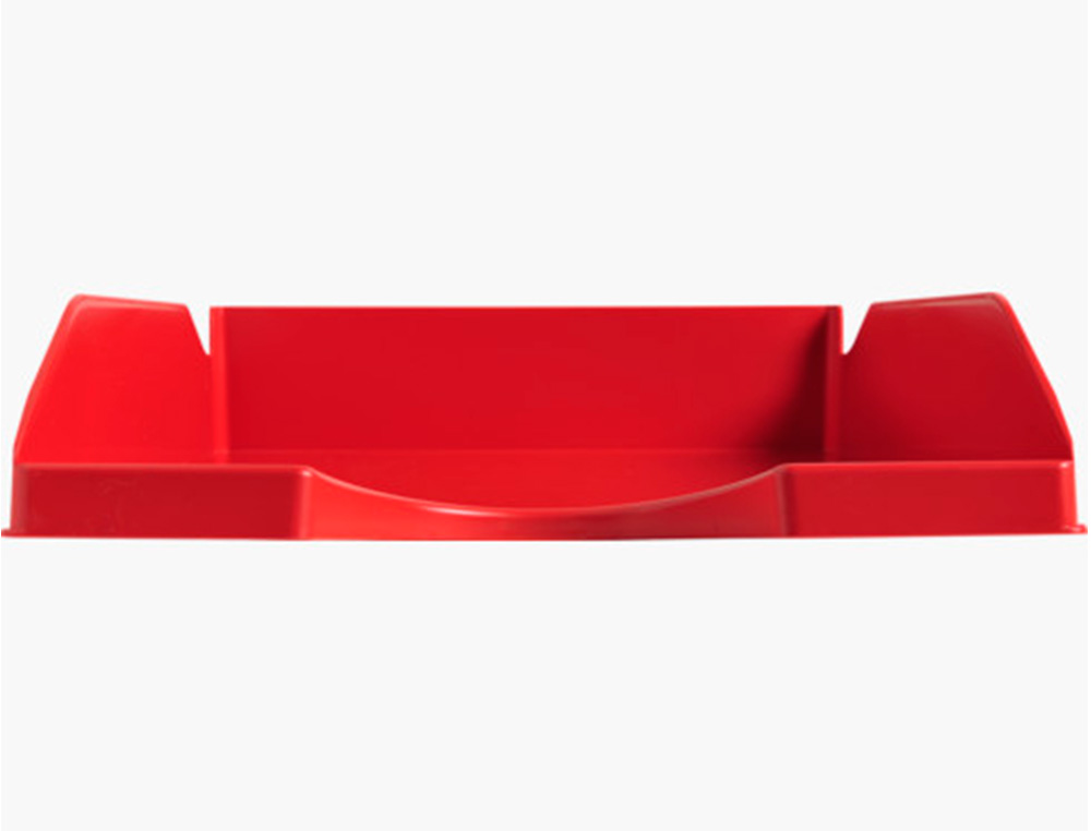 CORBEILLE À COURRIER Q-CONNECTPOLYPROPYLÈNE DOCUMENTS A4+ 240X320MM EMPILABLE 350X255X65MM COLORIS ROUGE OPAQUE