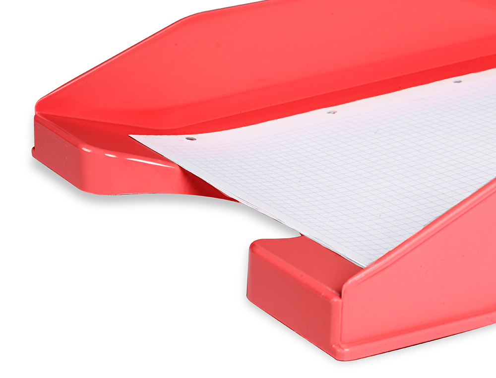 CORBEILLE À COURRIER Q-CONNECTPOLYPROPYLÈNE DOCUMENTS A4+ 240X320MM EMPILABLE 350X255X65MM COLORIS ROUGE OPAQUE