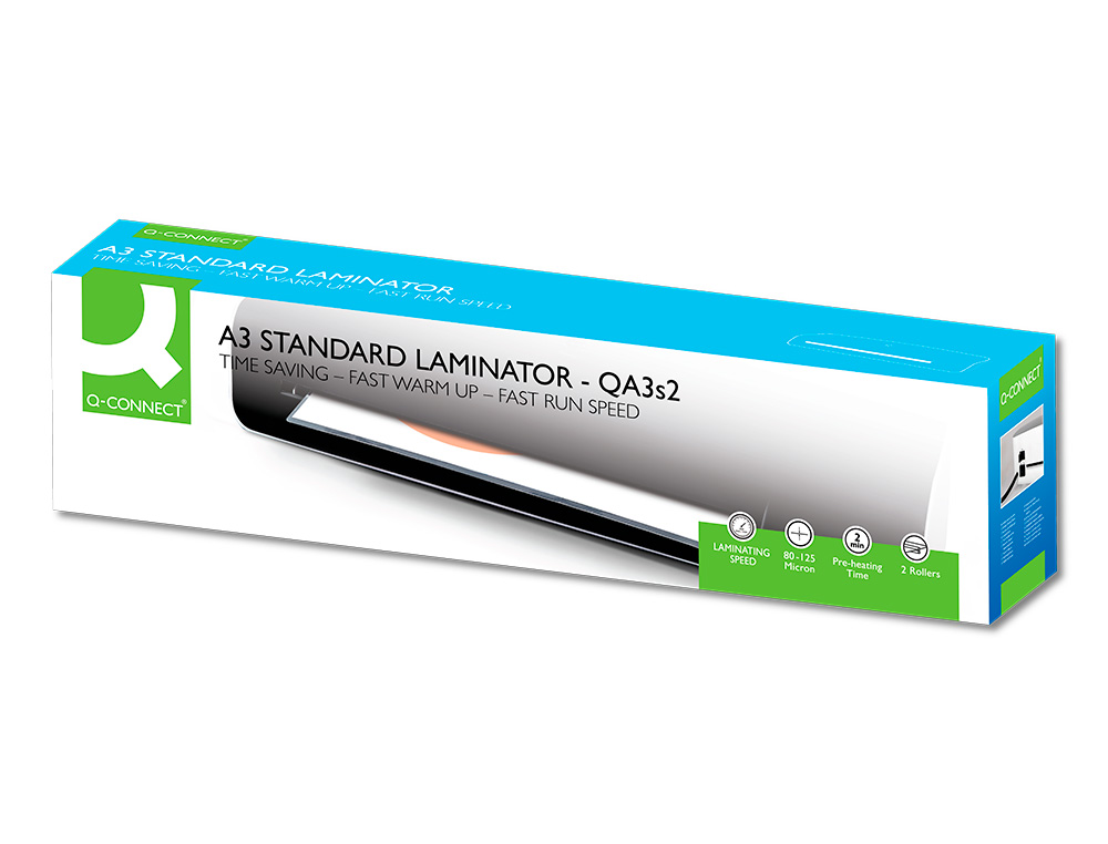 PLASTIFIEUSE Q-CONNECT  CHAUD 75/125MC A3 2 ROULEAUX TEMPRATURE 110/135 DEGRS VITESSE 300MM/MIN