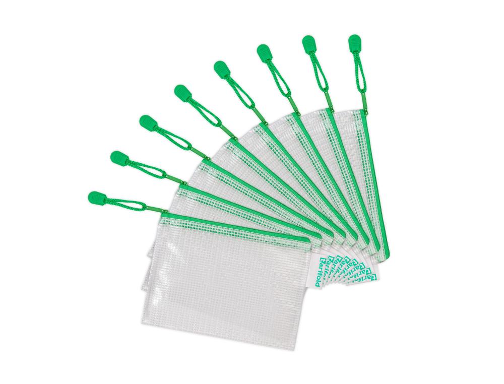 POCHETTE ZIP PVC TISSE A6 P/8V8 POCHETTES  ZIP TARIFOLD - VERTE - A6+ - 17,5 X 12,5 CM