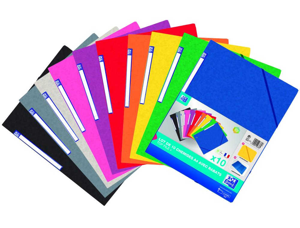 CHEMISE 3RAB+ELAS.TOPFILE P/10CHEMISE 3 RABATS - CARTE - OXFORD TOP FILE - LOT DE 10