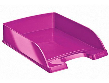 CORBEILLE  COURRIER LEITZ WOW POLYSTYRNE 255X70X357MM SUPERPOSABLE VERTICALE/ESCALIER COLORIS VIOLET MTALLIS