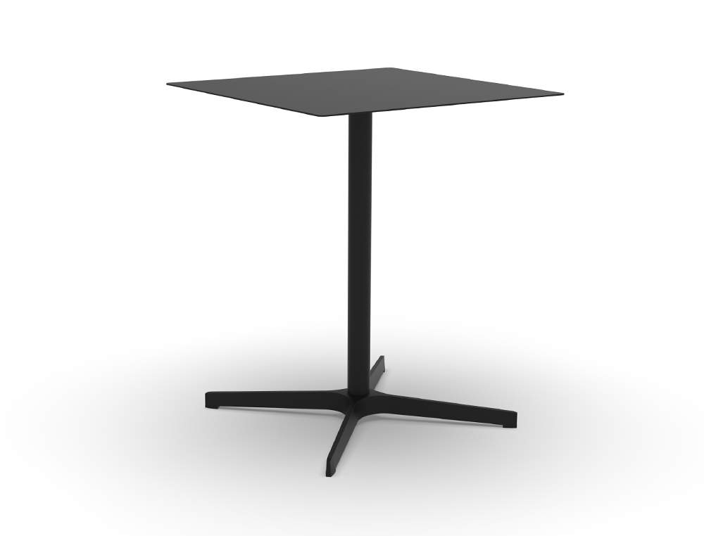 TABLE CARREE EOL LUCIE INDOOR/OUTDOOR 60X60CM        PIETEMENT 4 BRANCHES NOIRES   PLATEAU METAL COLORIS NOIR