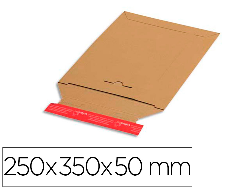 POCHETTE EXPEDITION COLOMPAC CARTON ONDULE BANDE ADHESIVE  250X350X50MM