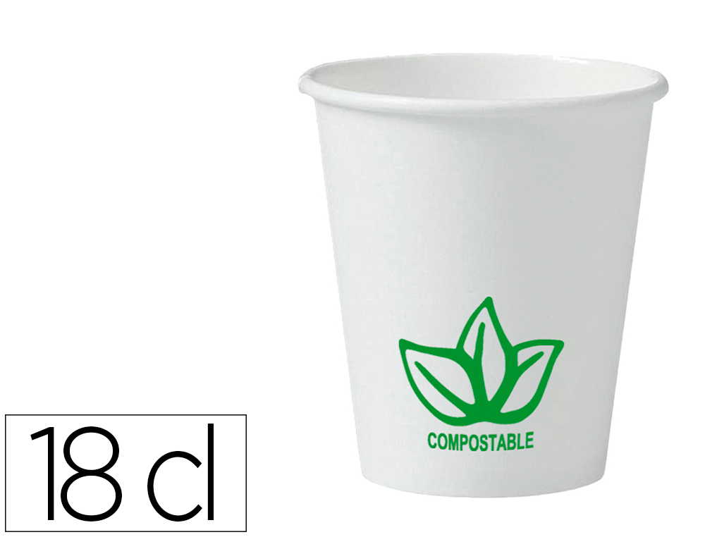 GOBELET EN CARTON COLDIS BIODEGRADABLE COMPOSTABLE DE  CONTENANCE 18CL PAQUET DE 50