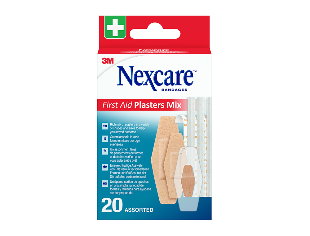 PANSEMENT NEXCARE PREMIERS SOINS MIXTES ASSORTIMENT      BOITE 20 UNITES 6282945