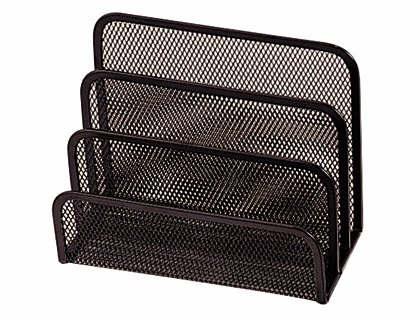 TRIEUR ENVELOPPES Q-CONNECT MTAL MESH MAILLE MTALLIQUE 3 COMPARTIMENTS COURRIER 175X140X80MM COLORIS NOIR